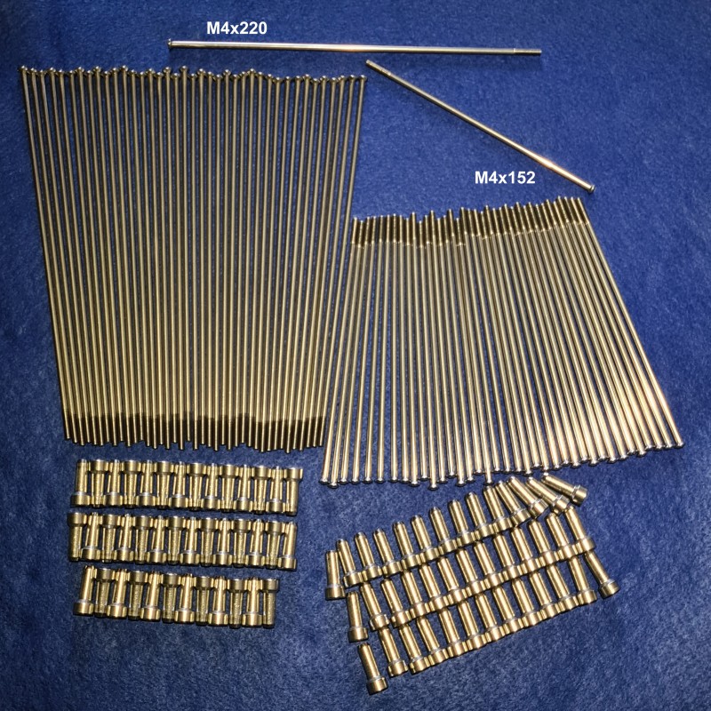 40 Rayons Vélo Électrique 13G 2.2mm - Acier Inoxydable, Longueur 251-305mm, Pour VTT Et Vélos Pliants